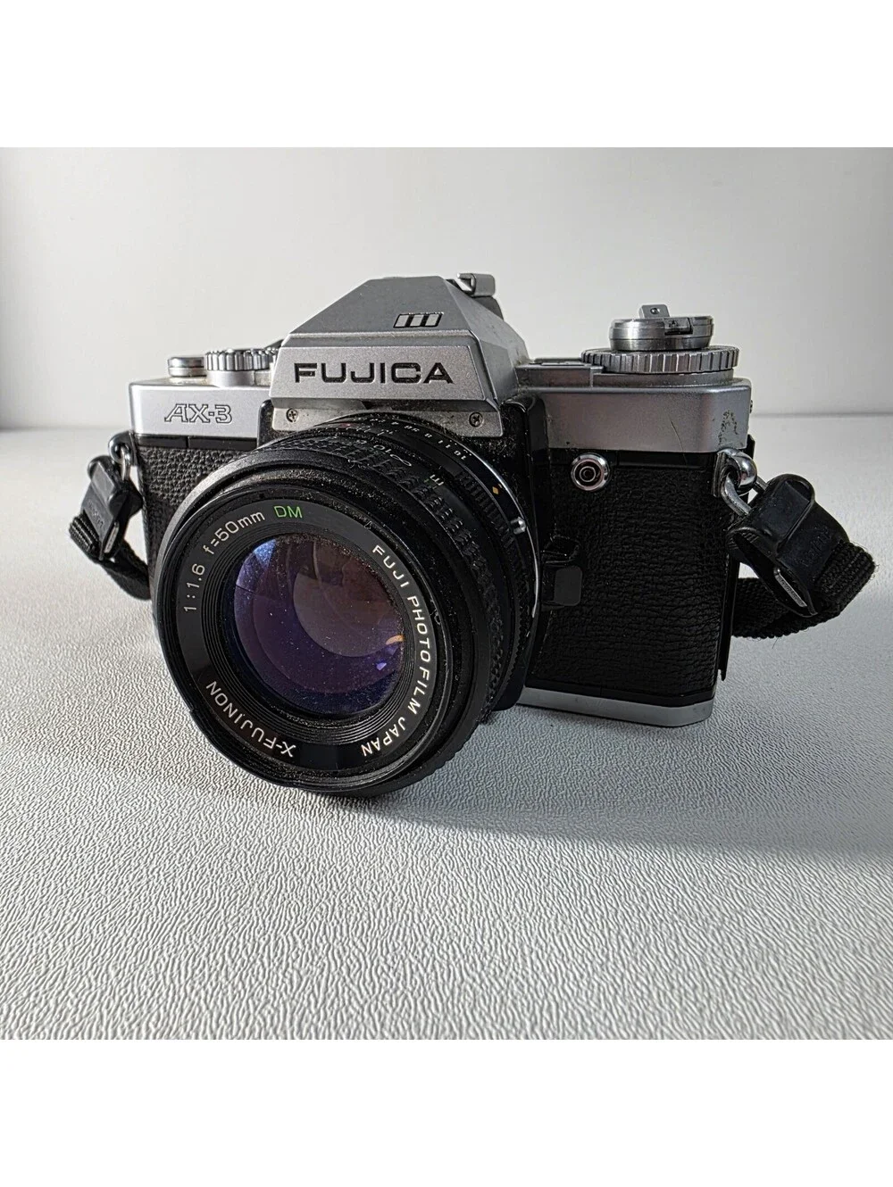 Fujica AX-3 35mm SLR Camera w/ X-Fujinon 50mm f/1.6 DM Lens - Tested Works READ